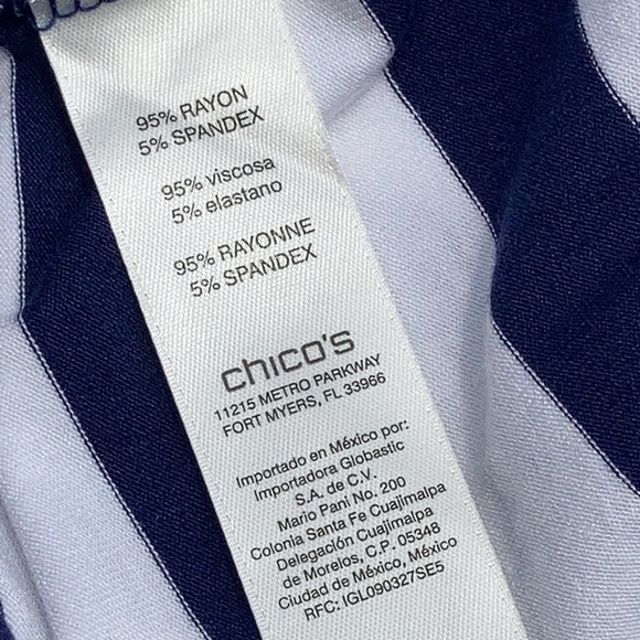 💖NEW!💖Chico’s Tunic Mixed Striped Tee in Size 3 NWOT! - Picture 9 of 10
